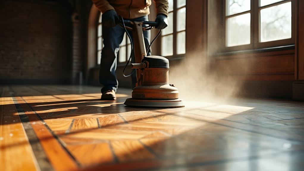 parkettgolvsslipning i fyra steg